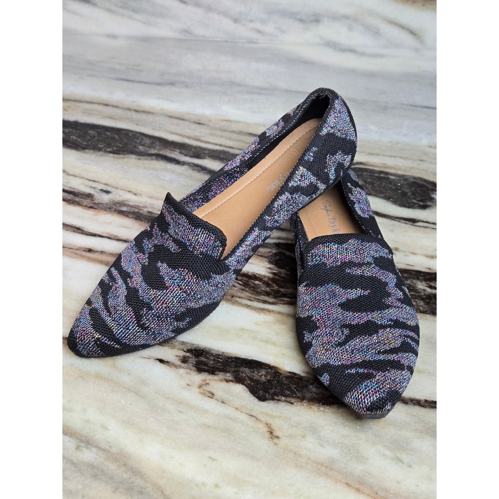 Sophia Taylor Carissa Multicolor Metallic Knit Pointed Toe Flats Loafers Size 8M